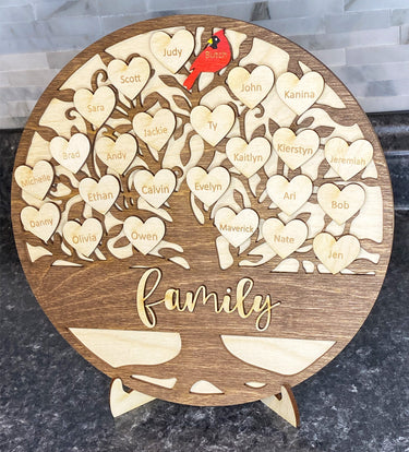 Family Tree, Mother's Day Gift, Grandma Gift, Gift from grandkids, Family Name Sign